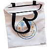 Geanta Canvas Tote pentru femei model Party Smile 38x34.5 cm Alba BEKZ® 1
