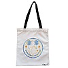 Geanta Canvas Tote pentru femei model Party Smile 38x34.5 cm Alba BEKZ®
