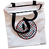 Geanta Canvas Tote pentru femei model Pattern 38x34.5 cm Alba BEKZ® 1