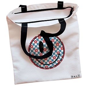 Alternative view of Geanta Canvas Tote pentru femei, model Pattern, 38x34.5 cm, Alba, BEKZ®