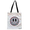 Geanta Canvas Tote pentru femei model Pattern 38x34.5 cm Alba BEKZ®