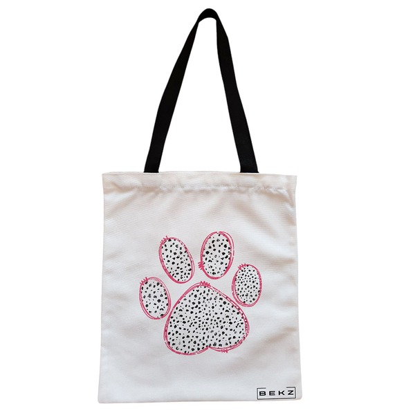 Geanta Canvas Tote pentru femei, model Paw, 38x34.5 cm, Alba, BEKZ® 1 Geanta Canvas Tote pentru femei model Paw 38x34.5 cm Alba BEKZ®