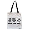Geanta Canvas Tote pentru femei, model Peace Love Dogs, 38x34.5 cm, Alba, BEKZ® 4 Geanta Canvas Tote pentru femei model Peace Love Dogs 38x34.5 cm Alba BEKZ®