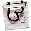 Geanta Canvas Tote pentru femei model Pink Bicycle 38x34.5 cm Alba BEKZ® 1