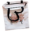 Geanta Canvas Tote pentru femei model Pink Car 38x34.5 cm Alba BEKZ® 1