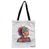 Geanta Canvas Tote pentru femei, model Portret Vibrant 4, 38x34.5 cm, Alba, BEKZ® 4 Geanta Canvas Tote pentru femei model Portret Vibrant 4 38x34.5 cm Alba BEKZ®