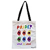 Geanta Canvas Tote pentru femei model Pride 38x34.5 cm Alba BEKZ®