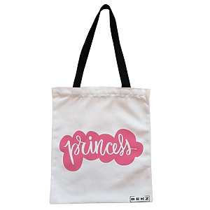 Geanta Canvas Tote pentru femei, model Princess, 38x34.5 cm, Alba, BEKZ®
