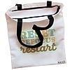 Geanta Canvas Tote pentru femei model RESET REFOCUS RESTART 38x34.5 cm Alba BEKZ® 1