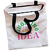 Geanta Canvas Tote pentru femei model Shopping is always a good idea 38x34.5 cm Alba BEKZ® 1
