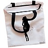 Geanta Canvas Tote pentru femei model Silueta Feminina 38x34.5 cm Alba BEKZ® 1