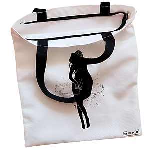 Alternative view of Geanta Canvas Tote pentru femei, model Silueta Feminina, 38x34.5 cm, Alba, BEKZ®