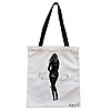 Geanta Canvas Tote pentru femei model Silueta Feminina 38x34.5 cm Alba BEKZ®