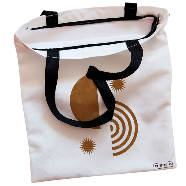 Geanta Canvas Tote pentru femei, model Solar Energy, 38x34.5 cm, Alba, BEKZ® 2 Geanta Canvas Tote pentru femei model Solar Energy 38x34.5 cm Alba BEKZ® 1