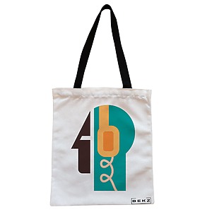 Geanta Canvas Tote pentru femei, model Sound of Mind, 38x34.5 cm, Alba, BEKZ®
