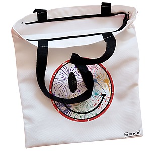 Alternative view of Geanta Canvas Tote pentru femei, model Splashy, 38x34.5 cm, Alba, BEKZ®