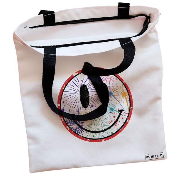 Geanta Canvas Tote pentru femei, model Splashy, 38x34.5 cm, Alba, BEKZ® 2 Geanta Canvas Tote pentru femei model Splashy 38x34.5 cm Alba BEKZ® 1