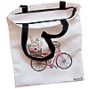 Geanta Canvas Tote pentru femei model Spring on Two Wheels 38x34.5 cm Alba BEKZ® 1