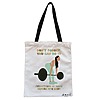 Geanta Canvas Tote pentru femei model Strength and Perseverance 38x34.5 cm Alba BEKZ®