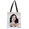Geanta Canvas Tote pentru femei, model Stylish Girl, 38x34.5 cm, Alba, BEKZ® 4 Geanta Canvas Tote pentru femei model Stylish Girl 38x34.5 cm Alba BEKZ®