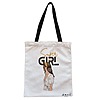 Geanta Canvas Tote pentru femei, model Super Girl, 38x34.5 cm, Alba, BEKZ® 4 Geanta Canvas Tote pentru femei model Super Girl 38x34.5 cm Alba BEKZ®