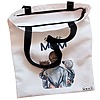 Geanta Canvas Tote pentru femei model Super Mom 38x34.5 cm Alba BEKZ® 1