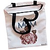 Geanta Canvas Tote pentru femei model Super Mom of Girls 38x34.5 cm Alba BEKZ® 1