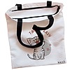 Geanta Canvas Tote pentru femei model Take it Easy 38x34.5 cm Alba BEKZ® 1
