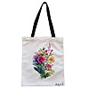 Geanta Canvas Tote pentru femei model The Bouquet 38x34.5 cm Alba BEKZ®