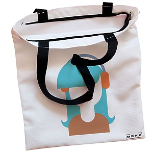 Alternative view of Geanta Canvas Tote pentru femei, model The Music Girl, 38x34.5 cm, Alba, BEKZ®