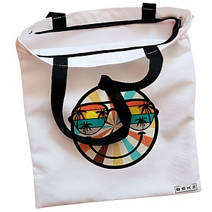 Alternative view of Geanta Canvas Tote pentru femei, model Tropical, 38x34.5 cm, Alba, BEKZ®