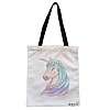 Geanta Canvas Tote pentru femei, model Unicorn, 38x34.5 cm, Alba, BEKZ® 4 Geanta Canvas Tote pentru femei model Unicorn 38x34.5 cm Alba BEKZ®