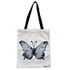 Geanta Canvas Tote pentru femei, model Watercolor Butterfly 2, 38x34.5 cm, Alba, BEKZ® 4 Geanta Canvas Tote pentru femei model Watercolor Butterfly 2 38x34.5 cm Alba BEKZ®