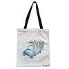 Geanta Canvas Tote pentru femei, model Watercolor Car, 38x34.5 cm, Alba, BEKZ® 4 Geanta Canvas Tote pentru femei model Watercolor Car 38x34.5 cm Alba BEKZ®