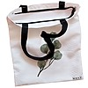 Geanta Canvas Tote pentru femei model Watercolor Leaves 38x34.5 cm Alba BEKZ® 1