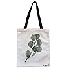 Geanta Canvas Tote pentru femei model Watercolor Leaves 38x34.5 cm Alba BEKZ®