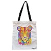 Geanta Canvas Tote pentru femei, model Watercolor Lion, 38x34.5 cm, Alba, BEKZ® 4 Geanta Canvas Tote pentru femei model Watercolor Lion 38x34.5 cm Alba BEKZ®