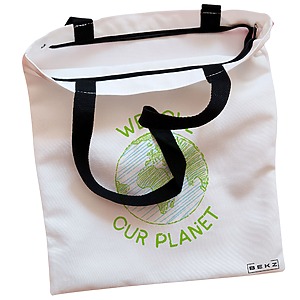 Alternative view of Geanta Canvas Tote pentru femei, model We Love Our Planet, 38x34.5 cm, Alba, BEKZ®
