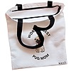 Geanta Canvas Tote pentru femei model Worlds best pug mom 38x34.5 cm Alba BEKZ® 1