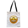 Geanta Canvas Tote pentru femei, model Wow Emoji, 38x34.5 cm, Alba, BEKZ® 4 Geanta Canvas Tote pentru femei model Wow Emoji 38x34.5 cm Alba BEKZ®