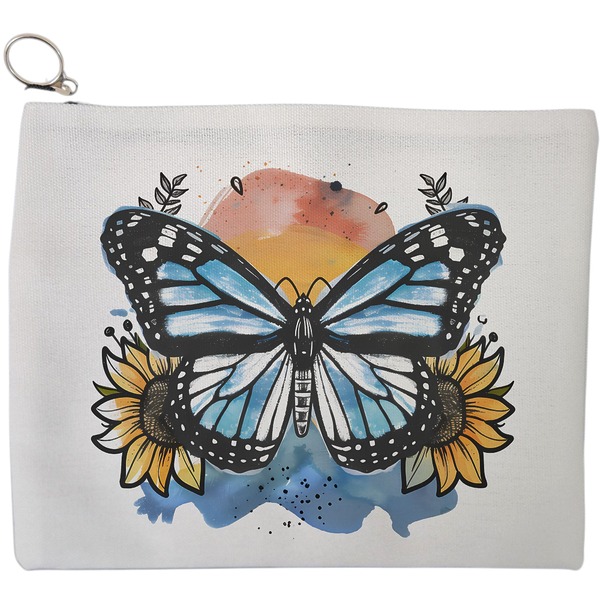 Portfard Cosmetice tip Plic Blue Butterfly, 23x18 cm, Alb, BEKZ® 9 Portfard Cosmetice tip Plic Blue Butterfly 23x18 cm Alb BEKZ®