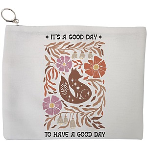 Portfard Cosmetice tip Plic Boho Style 5, 23x18 cm, Alb, BEKZ®