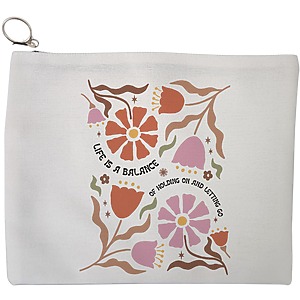 Portfard Cosmetice tip Plic Boho Style 7, 23x18 cm, Alb, BEKZ®