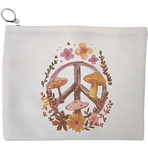 Portfard Cosmetice tip Plic Colorful Mushrooms 5, 23x18 cm, Alb, BEKZ®