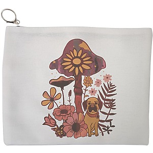 Portfard Cosmetice tip Plic Colorful Mushrooms 6, 23x18 cm, Alb, BEKZ®