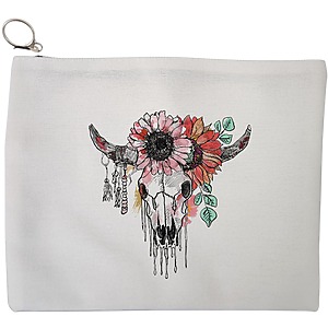 Portfard Cosmetice tip Plic, Cu Design Floral, 23x18 cm, Alb, BEKZ®