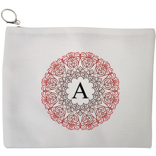Portfard Cosmetice tip Plic, Cu litera A si Mandala, 23x18 cm, Alb, BEKZ® 9 Portfard Cosmetice tip Plic Cu litera A si Mandala 23x18 cm Alb BEKZ®