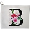 Portfard Cosmetice tip Plic, Cu litera B si Trandafiri, 23x18 cm, Alb, BEKZ® 13 Portfard Cosmetice tip Plic Cu litera B si Trandafiri 23x18 cm Alb BEKZ®