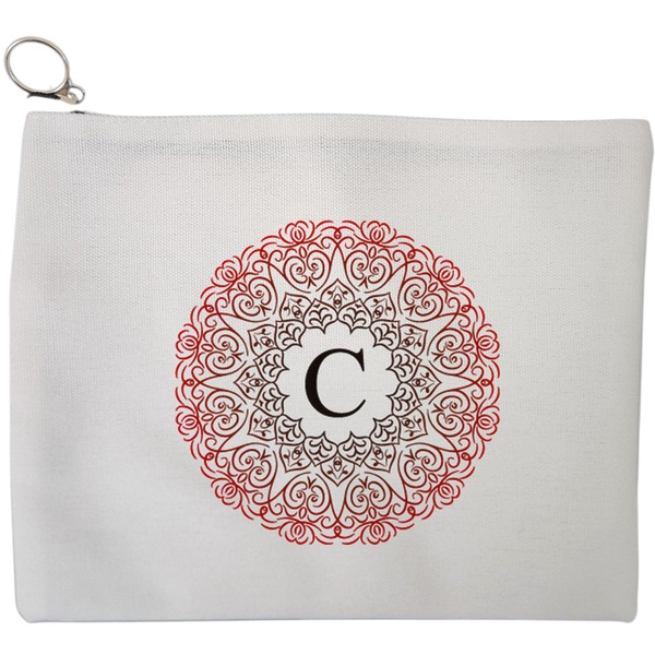 Portfard Cosmetice tip Plic, Cu litera C si Mandala, 23x18 cm, Alb, BEKZ® 9 Portfard Cosmetice tip Plic Cu litera C si Mandala 23x18 cm Alb BEKZ®