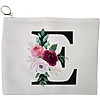 Portfard Cosmetice tip Plic, Cu litera E si Trandafiri, 23x18 cm, Alb, BEKZ® 13 Portfard Cosmetice tip Plic Cu litera E si Trandafiri 23x18 cm Alb BEKZ®